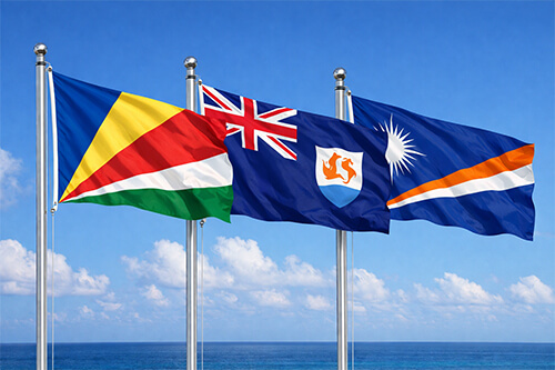 セーシェル、アンギラ、マーシャル諸島