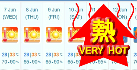日曜日まで厳しい暑さが続く香港