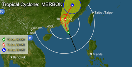 香港に台風が接近中　強風や豪雨に警戒