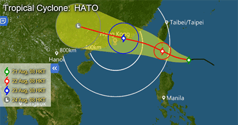 8月23日（水）香港に大型の台風直撃か！？