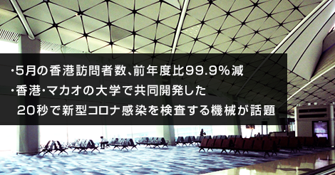 5月の香港訪問者数が前年度比99.9％減