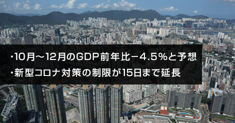10月～12月のGDP前年比マイナス4.5％と予想
