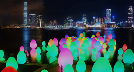 チームラボが「光る卵型オブジェ」を香港に設置